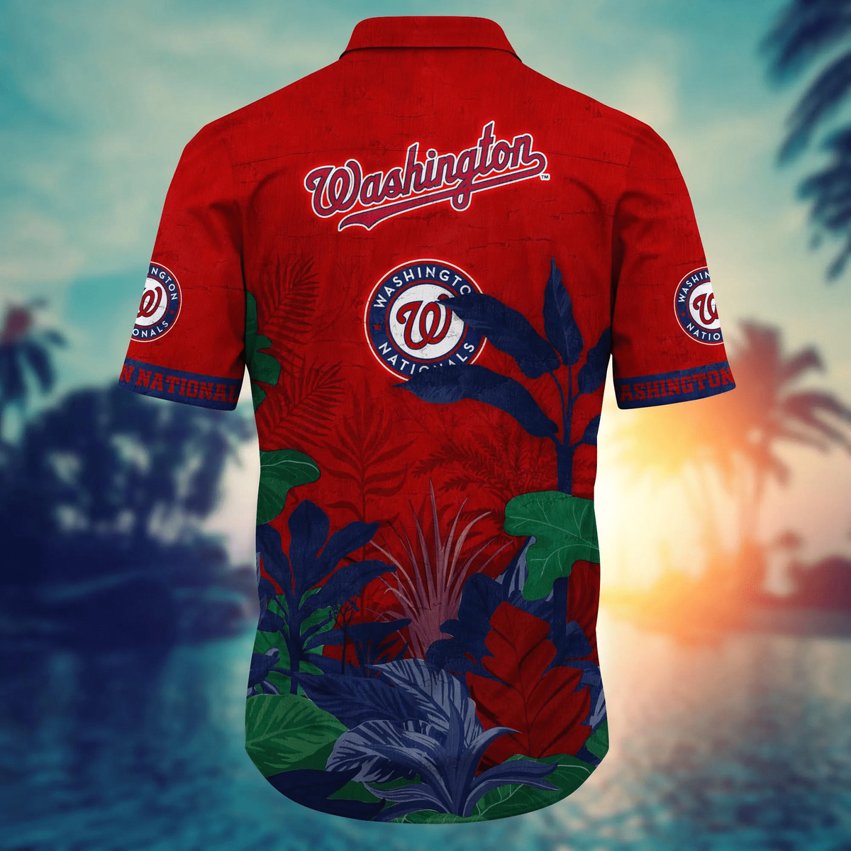 MLB Washington Nationals Hawaiian Shirt Tropical Plants Summer Holiday Gift MLB Washington Nationals Hawaiian Shirt Tropical Plants Summer Holiday Gift