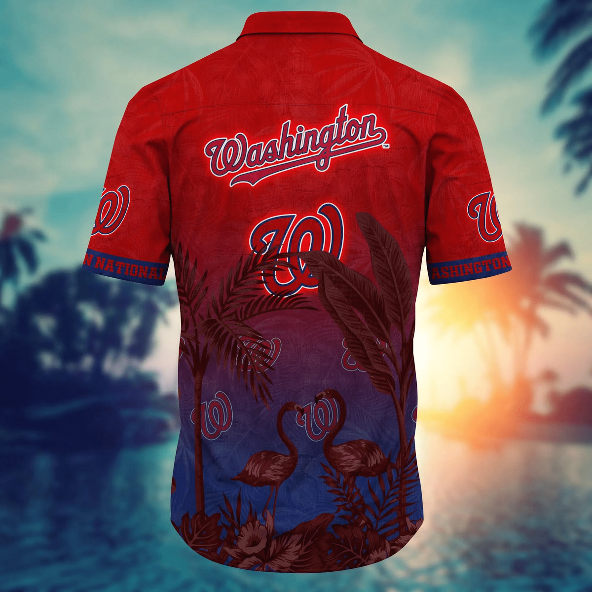 MLB Washington Nationals Hawaiian Shirt Aloha Flamingo Summer Lovers Gift MLB Washington Nationals Hawaiian Shirt Aloha Flamingo Summer Lovers Gift