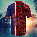 MLB Washington Nationals Hawaiian Shirt Red Aloha Flower Summer Vacation Gift