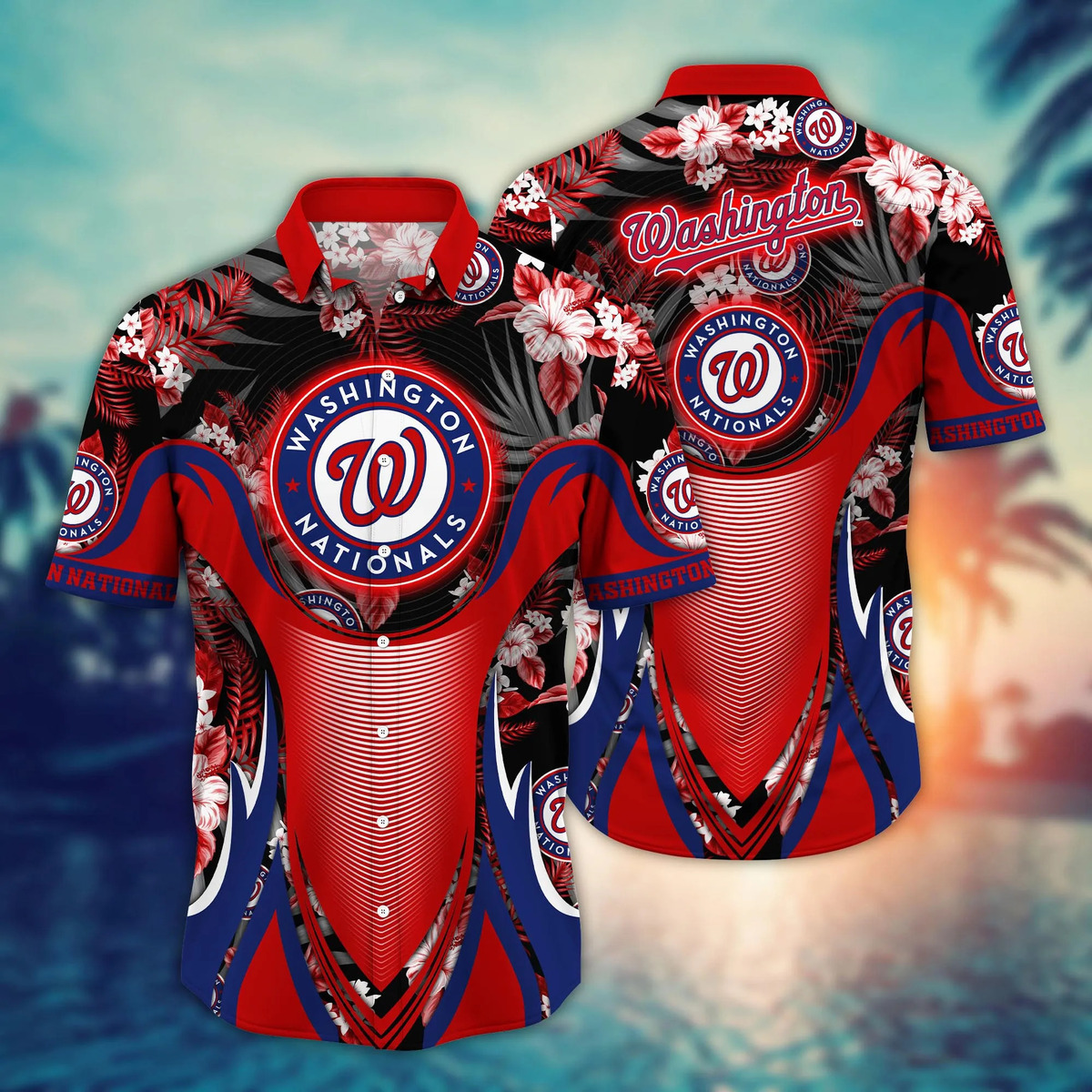 MLB Washington Nationals Hawaiian Shirt Tropical Plants Gift For Baseball Fans MLB Washington Nationals Hawaiian Shirt Tropical Plants Gift For Baseball Fans