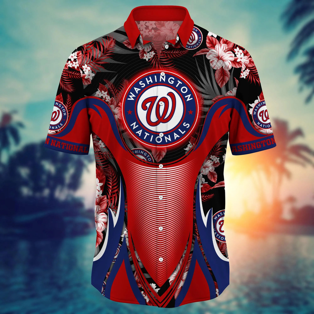 MLB Washington Nationals Hawaiian Shirt Tropical Plants Gift For Baseball Fans MLB Washington Nationals Hawaiian Shirt Tropical Plants Gift For Baseball Fans