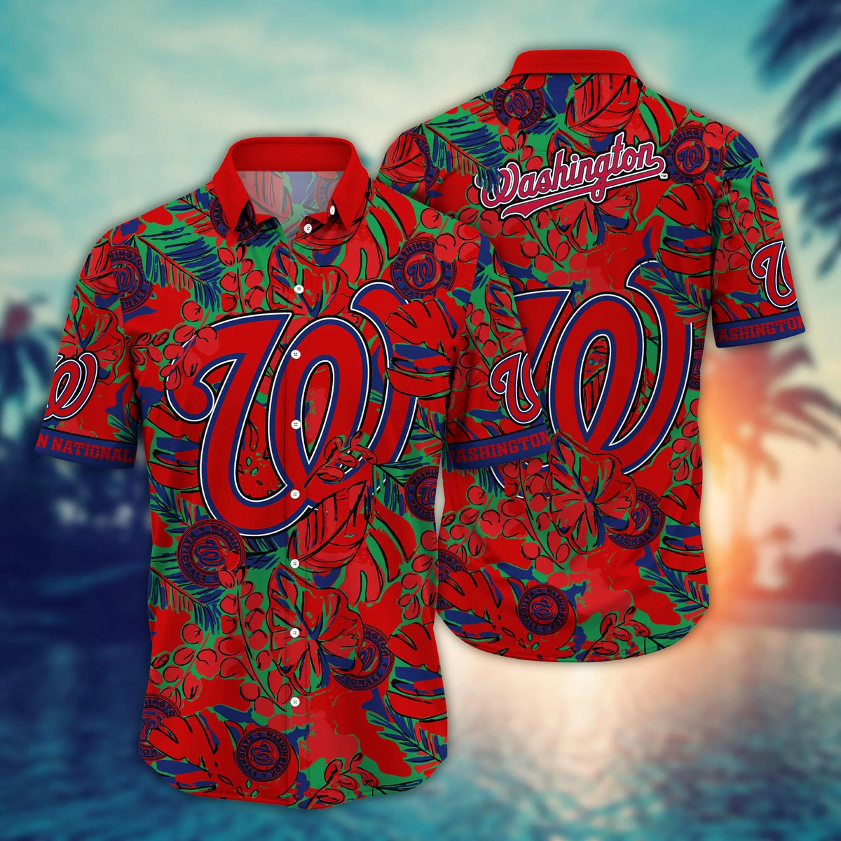 MLB Washington Nationals Hawaiian Shirt Outstanding Tropical Flora Summer Lovers Gift