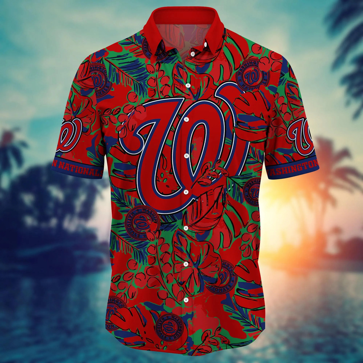 MLB Washington Nationals Hawaiian Shirt Outstanding Tropical Flora Summer Lovers Gift MLB Washington Nationals Hawaiian Shirt Outstanding Tropical Flora Summer Lovers Gift