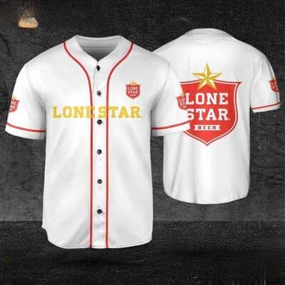 White Lone Star Baseball Jersey Sports Gift For Beer Drinkers White Lone Star Baseball Jersey Sports Gift For Beer Drinkers