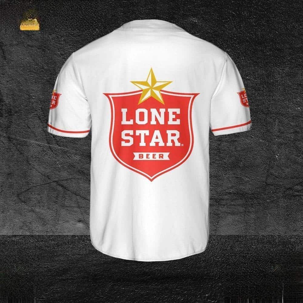 White Lone Star Baseball Jersey Sports Gift For Beer Drinkers White Lone Star Baseball Jersey Sports Gift For Beer Drinkers