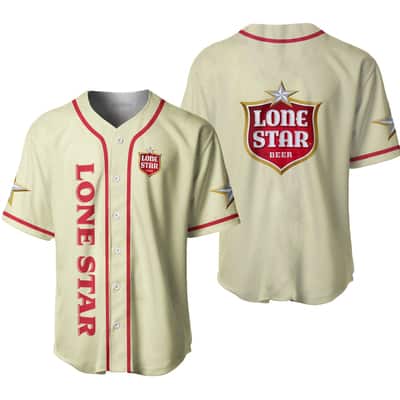 Beige Lone Star Baseball Jersey Gift For Sports Fans Beige Lone Star Baseball Jersey Gift For Sports Fans