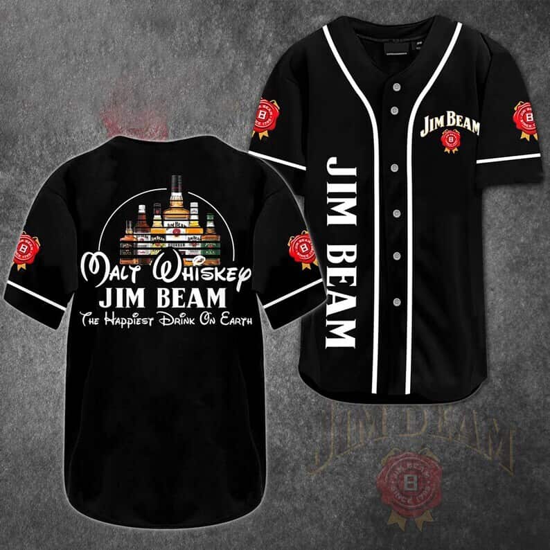 Jim Beam Baseball Jersey Malt Whiskey The Happiest Drink On Earth Gift For Sporty Lovers
