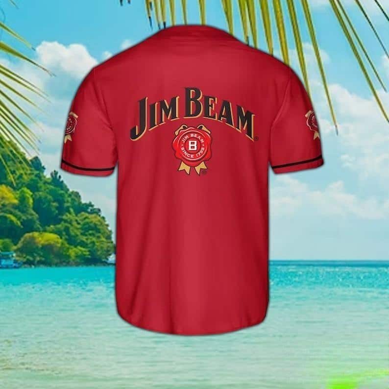 Red Jim Beam Baseball Jersey Gift For Sporty Lovers Red Jim Beam Baseball Jersey Gift For Sporty Lovers