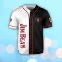 Jim Beam Baseball Jersey Black And White Split Gift For Whiskey Lovers Jim Beam Baseball Jersey Black And White Split Gift For Whiskey Lovers