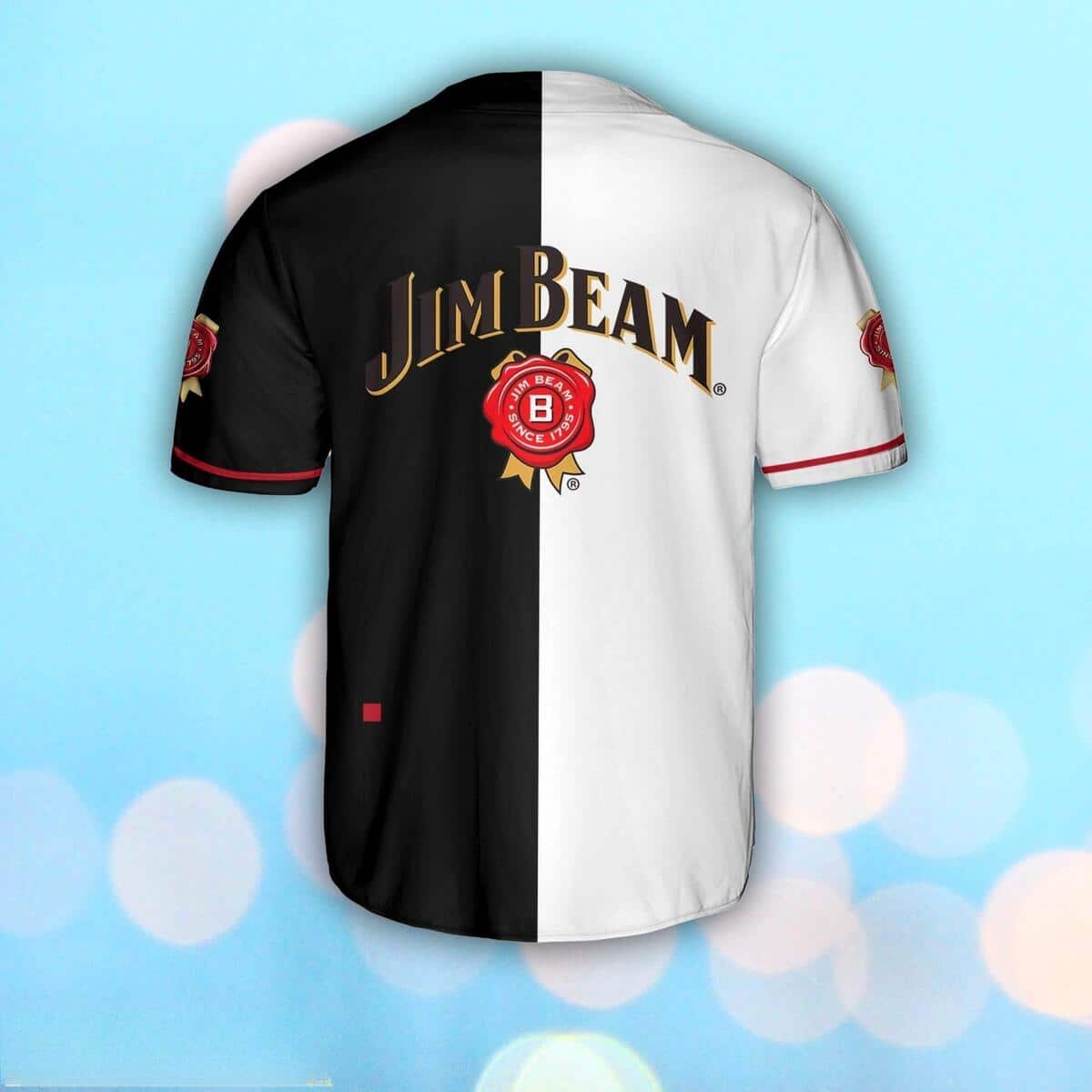 Jim Beam Baseball Jersey Black And White Split Gift For Whiskey Lovers Jim Beam Baseball Jersey Black And White Split Gift For Whiskey Lovers
