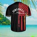 Fireball Baseball Jersey Tastes Like Heaven Burns Like Hell US Flag Gift For Whisky Lovers Fireball Baseball Jersey Tastes Like Heaven Burns Like Hell US Flag Gift For Whisky Lovers