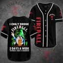 Patrick's Day Gnome I Only Drink Fireball Baseball Jersey 3 Days A Week Gift For Whisky Lovers