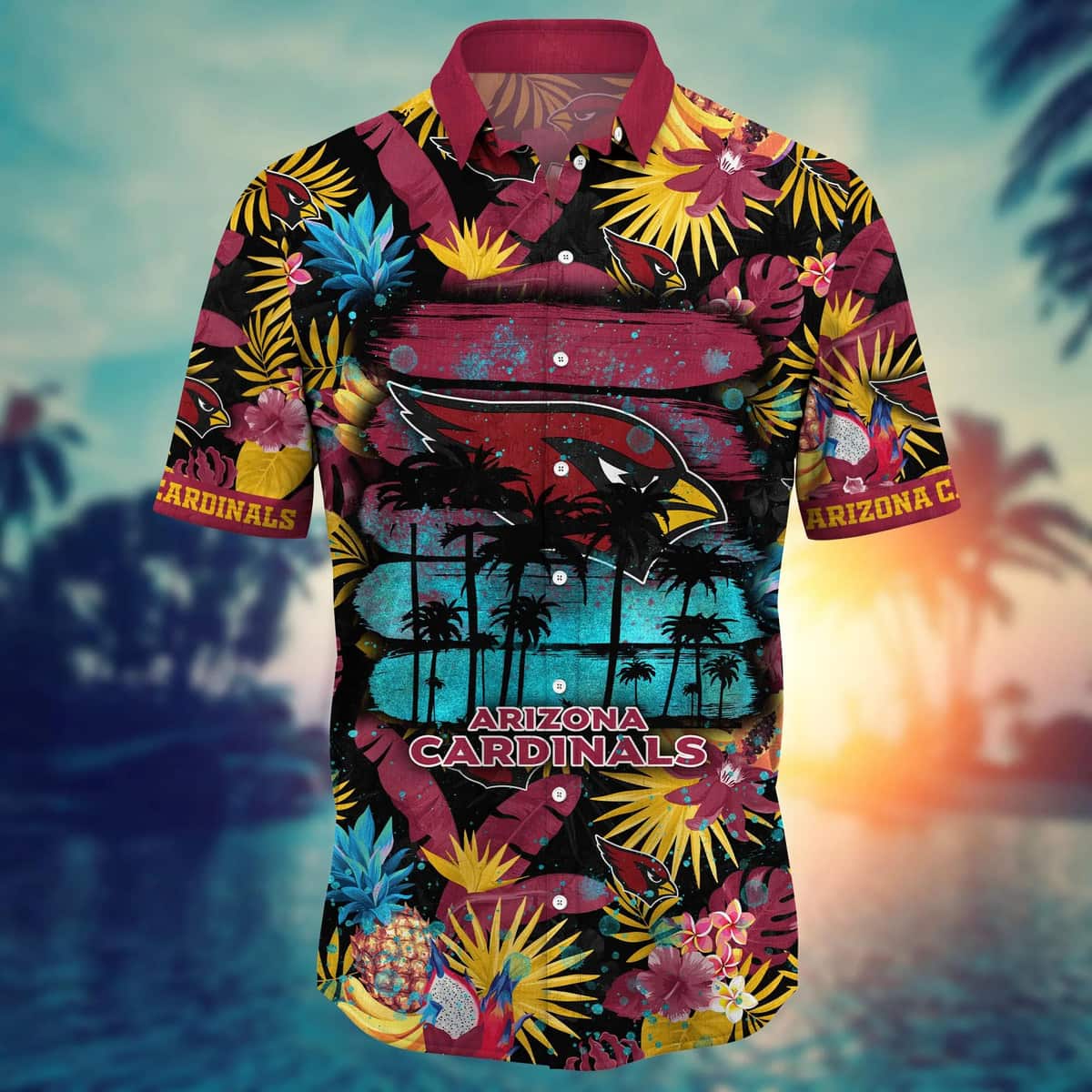 NFL Arizona Cardinals Hawaiian Shirt Colorful Tropical Fruit Gift For Cool Dad NFL Arizona Cardinals Hawaiian Shirt Colorful Tropical Fruit Gift For Cool Dad