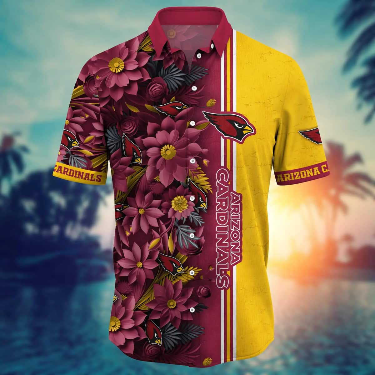 NFL Arizona Cardinals Hawaiian Shirt Abstract Flowers Gift For Cool Grandpa NFL Arizona Cardinals Hawaiian Shirt Abstract Flowers Gift For Cool Grandpa