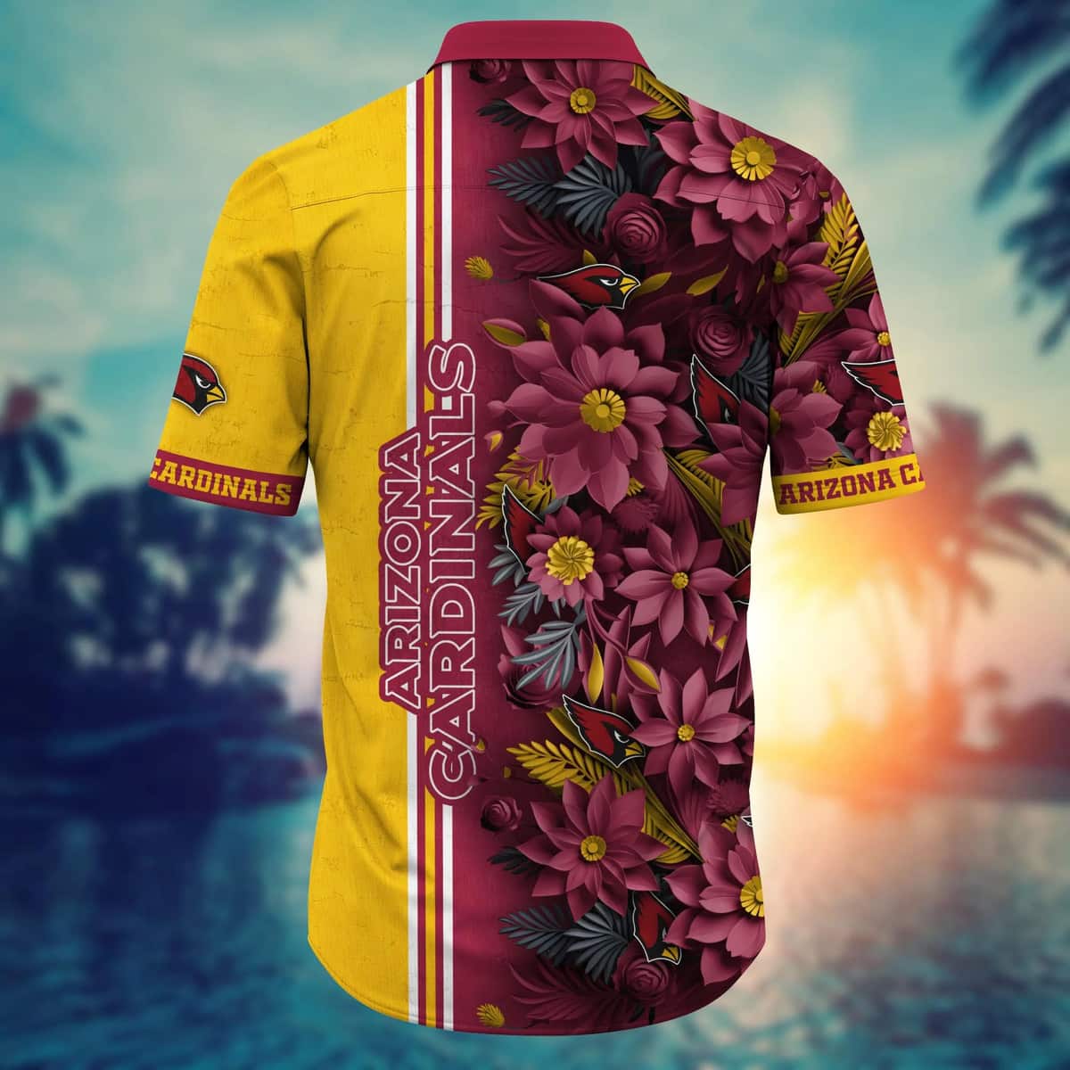 NFL Arizona Cardinals Hawaiian Shirt Abstract Flowers Gift For Cool Grandpa NFL Arizona Cardinals Hawaiian Shirt Abstract Flowers Gift For Cool Grandpa