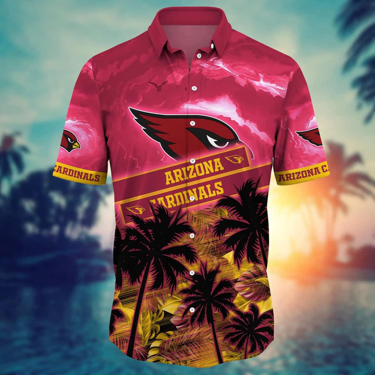 NFL Arizona Cardinals Hawaiian Shirt Vintage Sunset Aloha Gift For Grandfather NFL Arizona Cardinals Hawaiian Shirt Vintage Sunset Aloha Gift For Grandfather