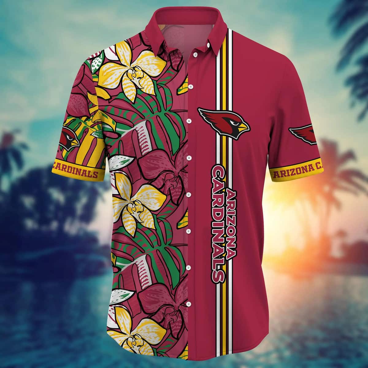 NFL Arizona Cardinals Hawaiian Shirt Tropical Flora Gift For Great Dad NFL Arizona Cardinals Hawaiian Shirt Tropical Flora Gift For Great Dad