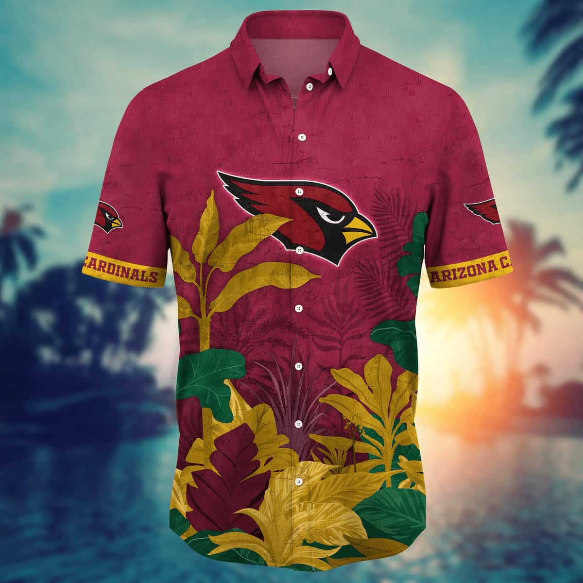 NFL Arizona Cardinals Hawaiian Shirt Various Tropical Plants Cool Gift For Dad NFL Arizona Cardinals Hawaiian Shirt Various Tropical Plants Cool Gift For Dad