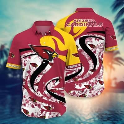 NFL Arizona Cardinals Hawaiian Shirt Pink And Yellow Gift For Dad From Daughter