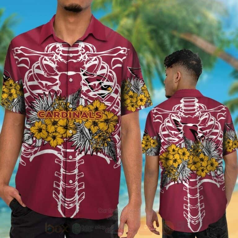 NFL Arizona Cardinals Hawaiian Shirt Cool Skeleton Gift For New Dad