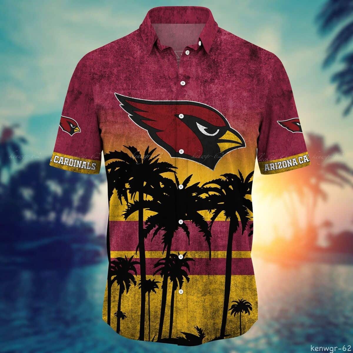 NFL Arizona Cardinals Hawaiian Shirt Vintage Aloha Sunset Gift For Great Dad NFL Arizona Cardinals Hawaiian Shirt Vintage Aloha Sunset Gift For Great Dad