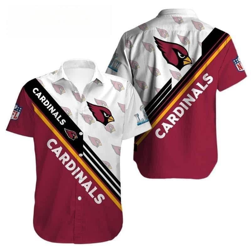 NFL Arizona Cardinals Hawaiian Shirt White And Dark Pink Best Gift For Football Fans
