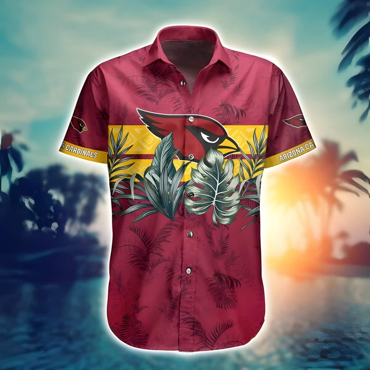 NFL Arizona Cardinals Hawaiian Shirt Aloha Palm Leaves Gift For Summer Lovers NFL Arizona Cardinals Hawaiian Shirt Aloha Palm Leaves Gift For Summer Lovers