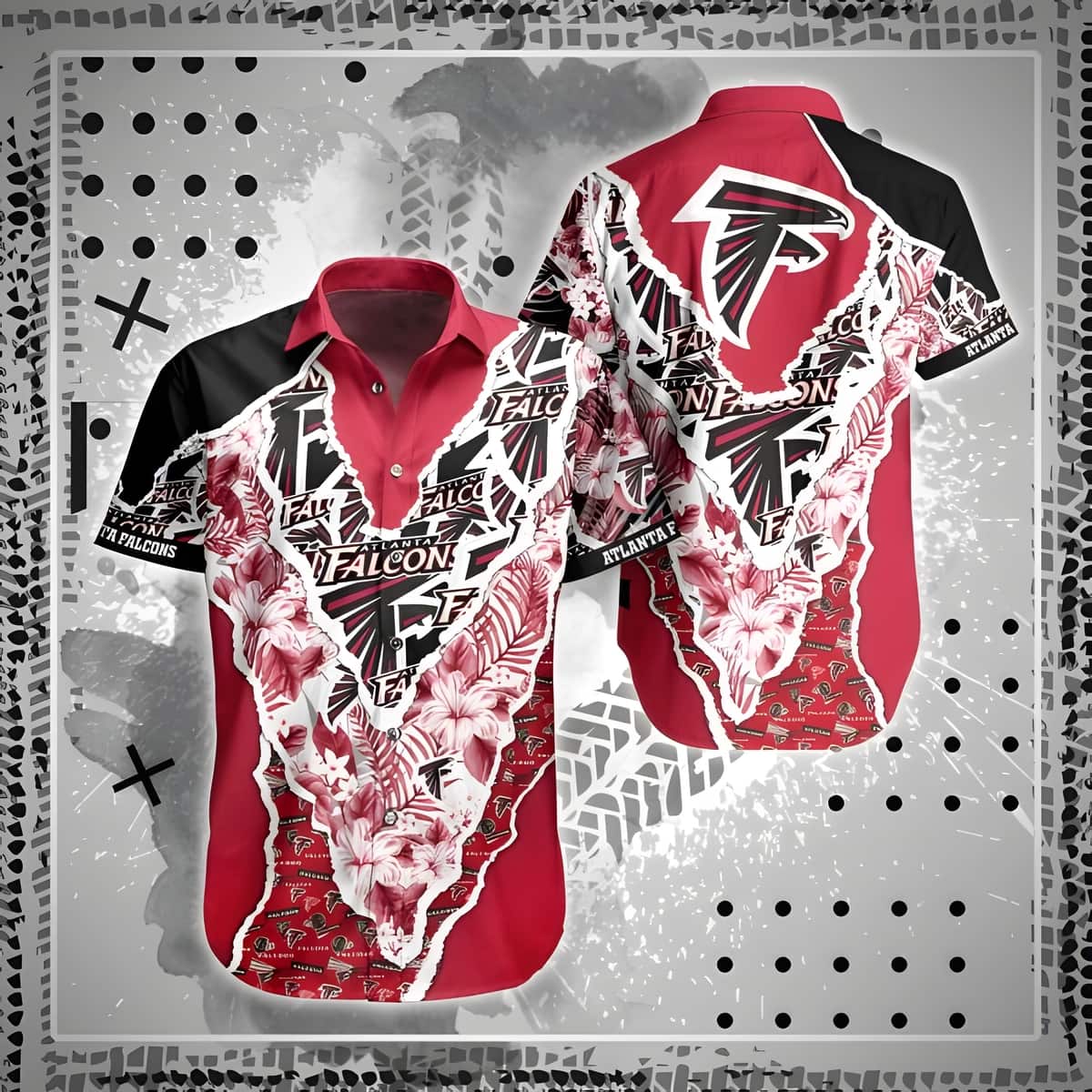 NFL Atlanta Falcons Hawaiian Shirt Aloha Tropical Flowery Football Players Gift NFL Atlanta Falcons Hawaiian Shirt Aloha Tropical Flowery Football Players Gift