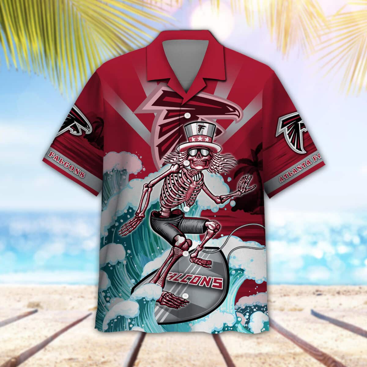 NFL Atlanta Falcons Hawaiian Shirt Grateful Dead Beach Funny Beach Gift NFL Atlanta Falcons Hawaiian Shirt Grateful Dead Beach Funny Beach Gift