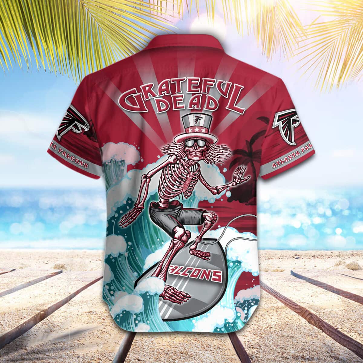 NFL Atlanta Falcons Hawaiian Shirt Grateful Dead Beach Funny Beach Gift NFL Atlanta Falcons Hawaiian Shirt Grateful Dead Beach Funny Beach Gift