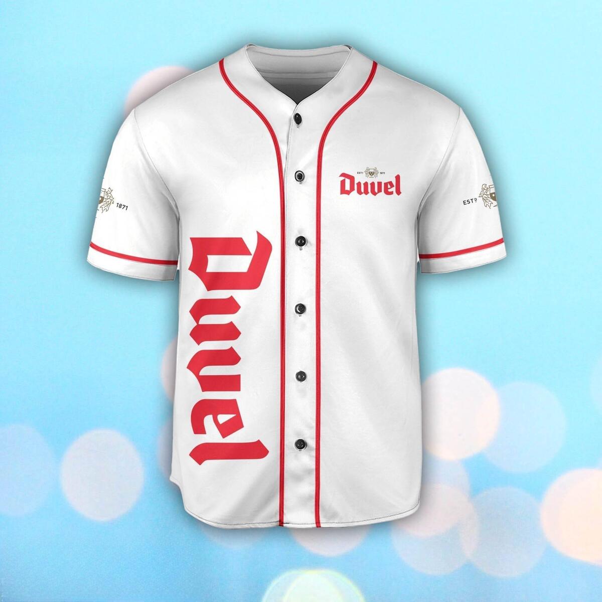 Basic White Duvel Baseball Jersey Gift For Sporty Friends Basic White Duvel Baseball Jersey Gift For Sporty Friends