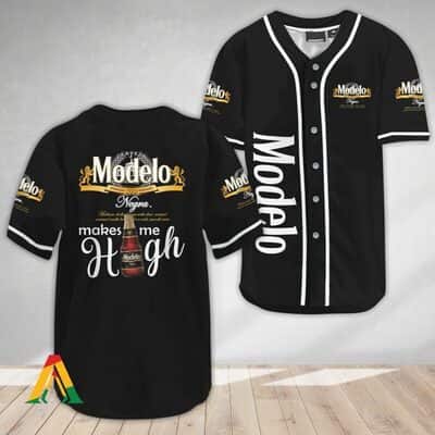 Black Modelo Baseball Jersey Make Me High Gift For Beer Lovers