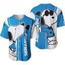 Snoopy Loves Carolina Panthers Baseball Jersey Gift For NFL Fans
