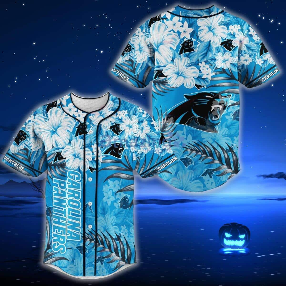 Carolina Panthers Baseball Jersey Cool Tropical Flower Summer Vacation Gift