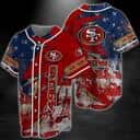 NFL San Francisco 49ers Baseball Jersey US Flag Gift For Sports Friends NFL San Francisco 49ers Baseball Jersey US Flag Gift For Sports Friends