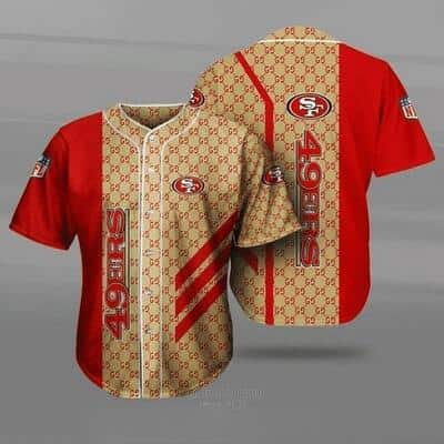 NFL San Francisco 49ers Baseball Jersey Gucci Parody Gift For Rugby Fans NFL San Francisco 49ers Baseball Jersey Gucci Parody Gift For Rugby Fans
