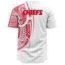 Polynesian White Kansas City Chiefs Baseball Jersey Gift For NFL Fans
