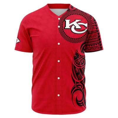 Polynesian Red Kansas City Chiefs Baseball Jersey Gift For NFL Fans Polynesian Red Kansas City Chiefs Baseball Jersey Gift For NFL Fans