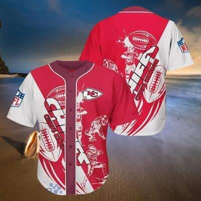 Trendy Kansas City Chiefs Baseball Jersey Red And White Gift For Sports Friends Trendy Kansas City Chiefs Baseball Jersey Red And White Gift For Sports Friends