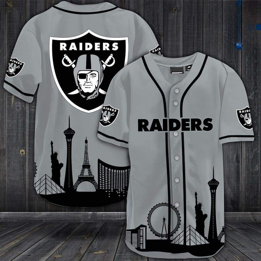 Las Vegas Raiders Baseball Jersey World Wonders Gift For NFL Fans