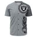 Polynesian Gray Las Vegas Raiders Baseball Jersey Gift For NFL Fans Polynesian Gray Las Vegas Raiders Baseball Jersey Gift For NFL Fans