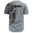 Polynesian Gray Las Vegas Raiders Baseball Jersey Gift For NFL Fans Polynesian Gray Las Vegas Raiders Baseball Jersey Gift For NFL Fans
