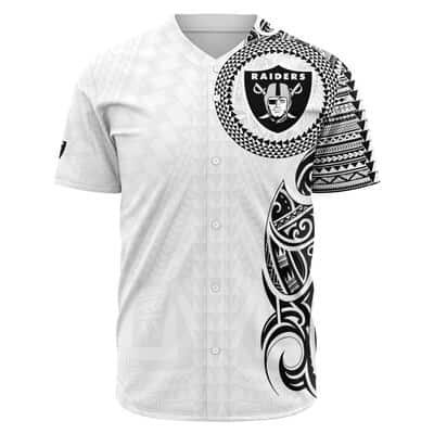 Polynesian White NFL Las Vegas Raiders Baseball Jersey Gift For Sporty Lovers Polynesian White NFL Las Vegas Raiders Baseball Jersey Gift For Sporty Lovers