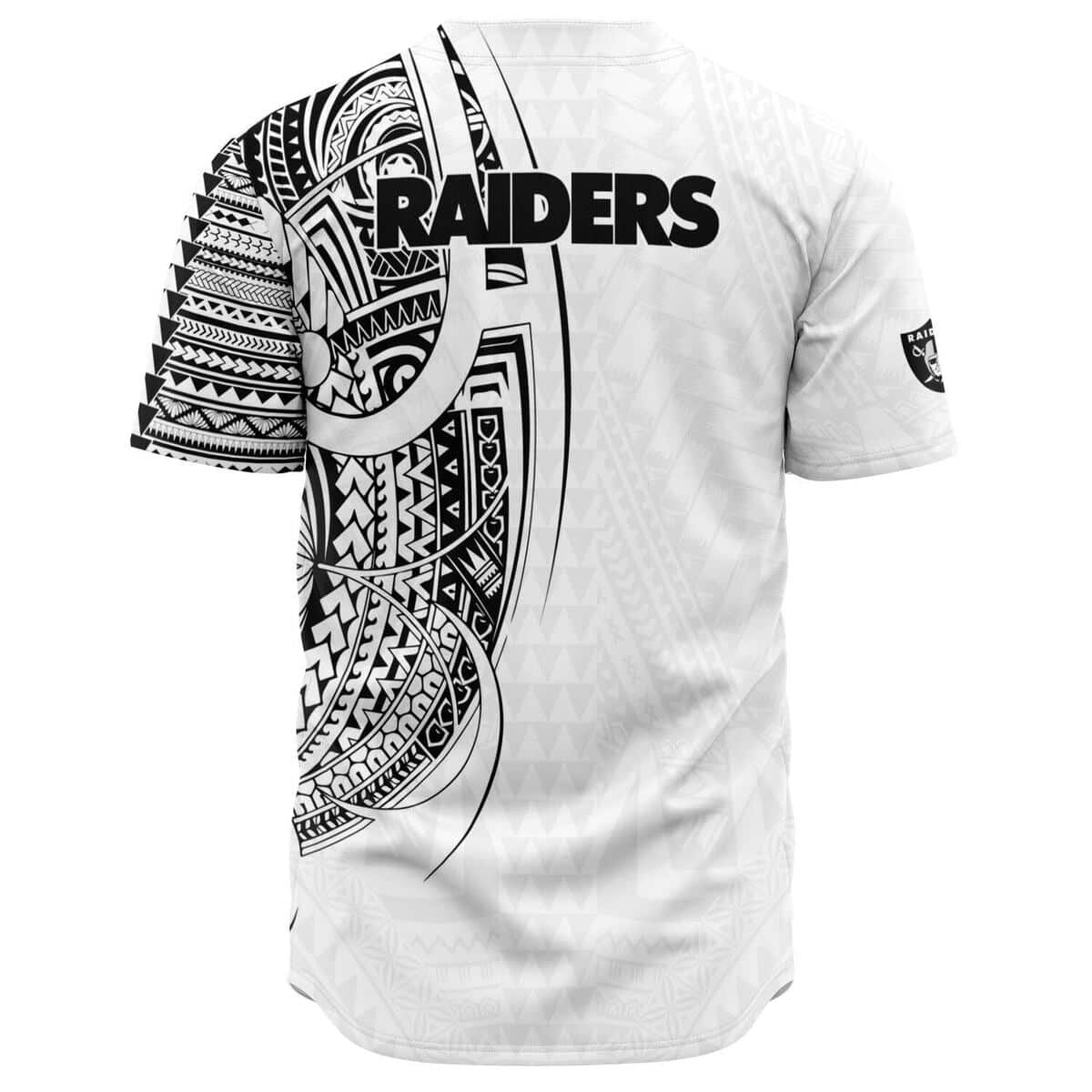 Polynesian White NFL Las Vegas Raiders Baseball Jersey Gift For Sporty Lovers Polynesian White NFL Las Vegas Raiders Baseball Jersey Gift For Sporty Lovers