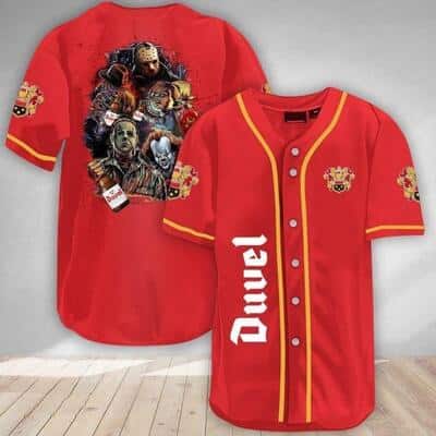 Duvel Baseball Jersey Michael Myers IT Jason Voorhees Freddy Krueger Chucky Gift For Sports Lovers