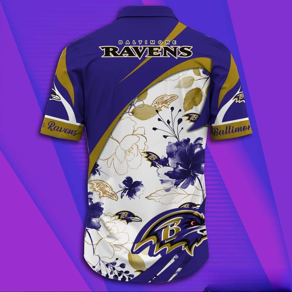 NFL Baltimore Ravens Hawaiian Shirt Aloha Blossom Gift For Dad From Daughter NFL Baltimore Ravens Hawaiian Shirt Aloha Blossom Gift For Dad From Daughter