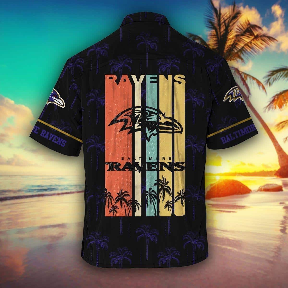 Vintage NFL Baltimore Ravens Hawaiian Shirt Colorful Team Name Gift For Dad From Daughter Vintage NFL Baltimore Ravens Hawaiian Shirt Colorful Team Name Gift For Dad From Daughter