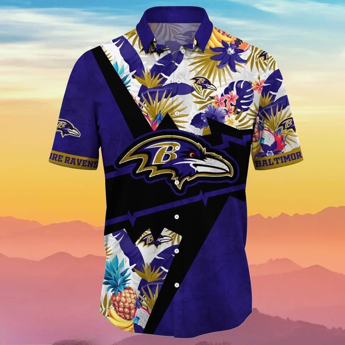 NFL Baltimore Ravens Hawaiian Shirt Tropical Forest Gift For Father-In-Law NFL Baltimore Ravens Hawaiian Shirt Tropical Forest Gift For Father-In-Law