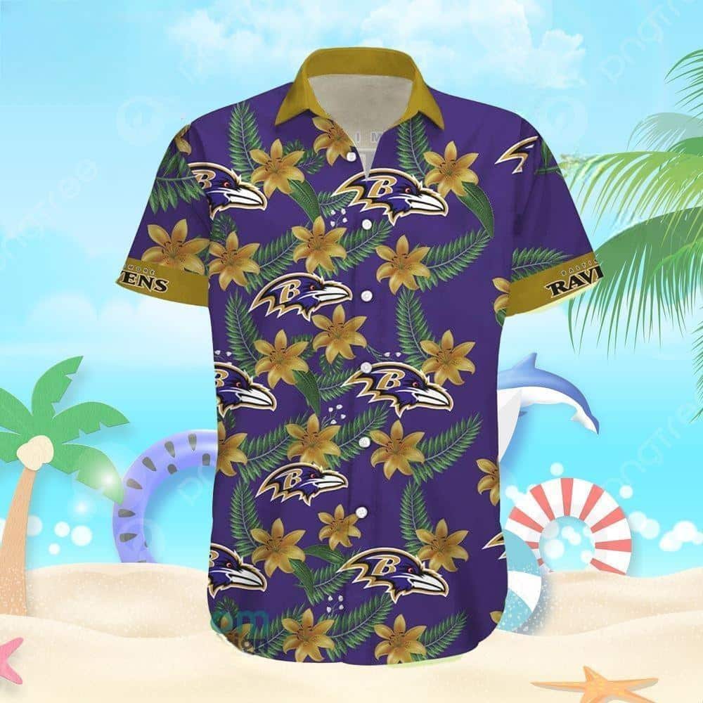 NFL Baltimore Ravens Hawaiian Shirt Aloha Floweret Gift For New Grandpa NFL Baltimore Ravens Hawaiian Shirt Aloha Floweret Gift For New Grandpa