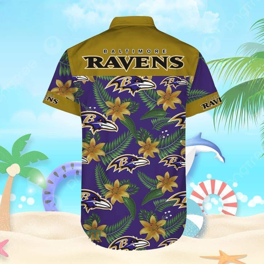 NFL Baltimore Ravens Hawaiian Shirt Aloha Floweret Gift For New Grandpa NFL Baltimore Ravens Hawaiian Shirt Aloha Floweret Gift For New Grandpa